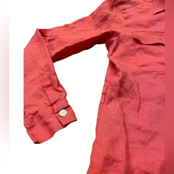 Irish linen women’s long sleeve 100% linen button down shirt size small - Picture 3 of 8